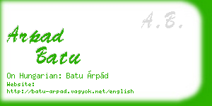 arpad batu business card