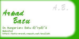 arpad batu business card